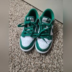 Nike Kids Green and White Sneakers